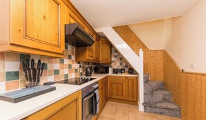 Fridge, microwave, oven, toaster