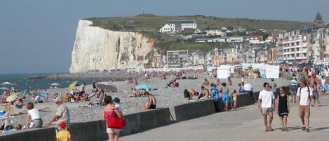 Plage, chaises longues