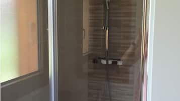Hair dryer, towels, toilet paper