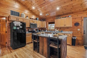 Fridge, microwave, oven, stovetop - Gorgeous Views, Game Room, Sauna, True Log Cabin! | Free Attractions! (Gatlinburg)