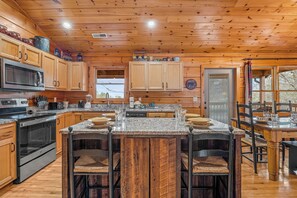 Fridge, microwave, oven, stovetop - Gorgeous Views, Game Room, Sauna, True Log Cabin! | Free Attractions! (Gatlinburg)