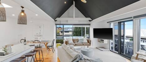 TV, fireplace, table tennis, books