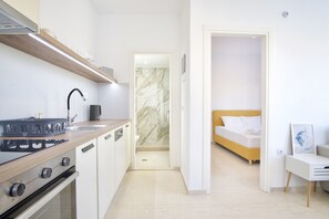 Leilighet | 1 soverom, safe på rommet, blendingsgardiner og strykejern/-brett