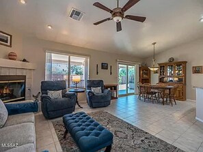 Smart TV, fireplace, DVD player, offices
