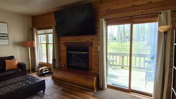 Televisión, chimenea