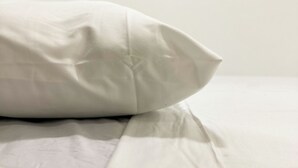 A neatly made bed with white bedding and a pillow. - SJO Oasis Hostel (San José)