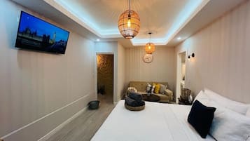 1 slaapkamer, een strijkplank/strijkijzer, gratis wifi, beddengoed