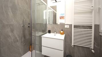 Departamento ejecutivo, 1 habitación, para no fumadores, cocina | Baño | Regadera, regadera tipo lluvia, amenidades de baño gratuitas