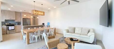 Smart TV, foosball, table tennis, music library