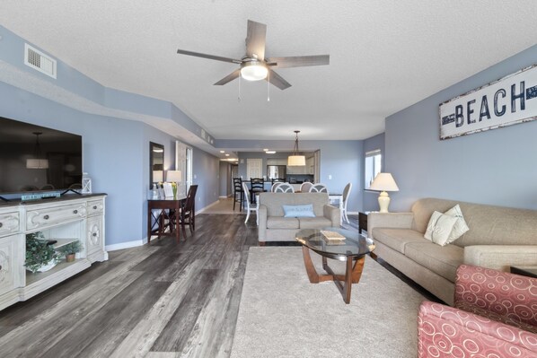 Condo, 3 Bedrooms | Living area | Smart TV, streaming services - Yacht Club Villas #2-301 3 Bedroom Condo by RedAwning (North Myrtle Beach)