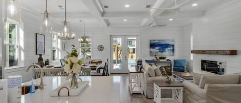 Smart TV, fireplace, video games