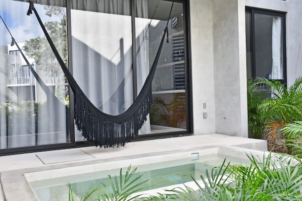 Studio Deluxe, piscine privée, rez-de-chaussée | Terrasse/Patio