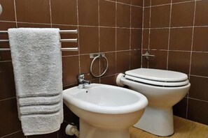 Dusche, Haartrockner, Bidet, Handtücher
