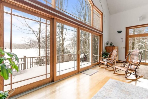 Bright and airy living room with space for everyone to enjoy the View!