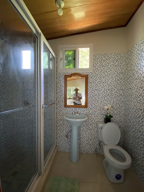 Serviettes fournies, savon, papier toilette