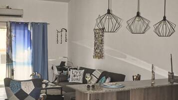 Smart TV, DVD player, books, video library