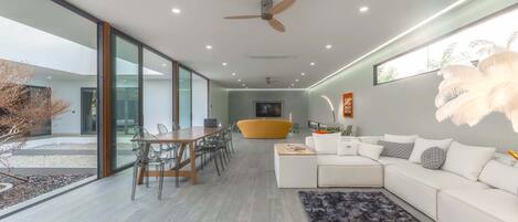 Exclusive Villa | Living area | 75-inch Smart TV with digital channels