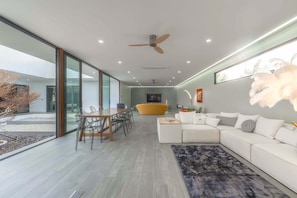 Exclusive Villa | Living area | 75-inch Smart TV with digital channels - Mystic Garden 8BR Private Pool Villa (Rawai)