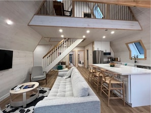 Smart TV, fireplace, video games, books
