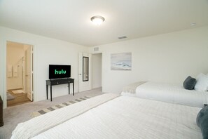 4 bedrooms, desk, iron/ironing board, travel crib