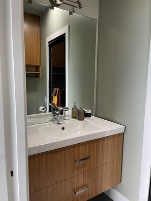 Dusche, Haartrockner, Bidet, Handtücher