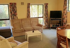 Smart-TV, Kamin, DVD-Player, Bücher