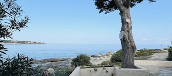 Rez-de-chaussée avec terrasse, à 100m de la plage! 6 couchages, parking inclus, linge fourni.