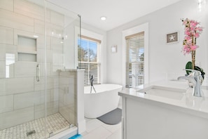 Shower, towels, soap