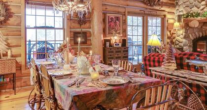 Handcrafted Log Home on River Near Crystal Mtn