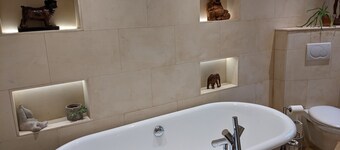 4-star holiday home w/ old world charm, modern amenities & a private heated pool