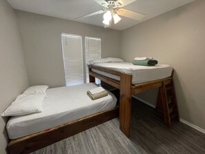 2 bedrooms, bed sheets