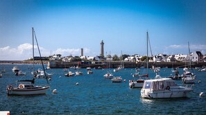 Enjoy waterfront views and easy access to boats and services in this bustling harbor area.