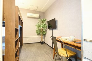 Desk, free WiFi, bed sheets