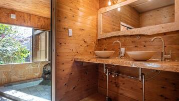 Hair dryer, towels, soap