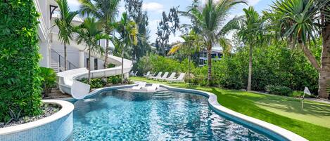 Outdoor pool, a heated pool