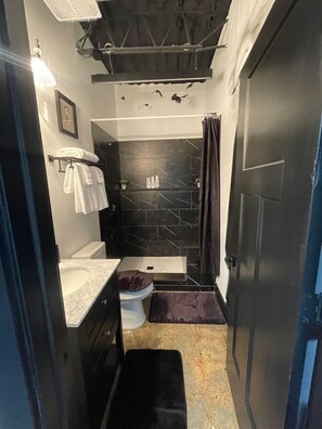 Hair dryer, towels