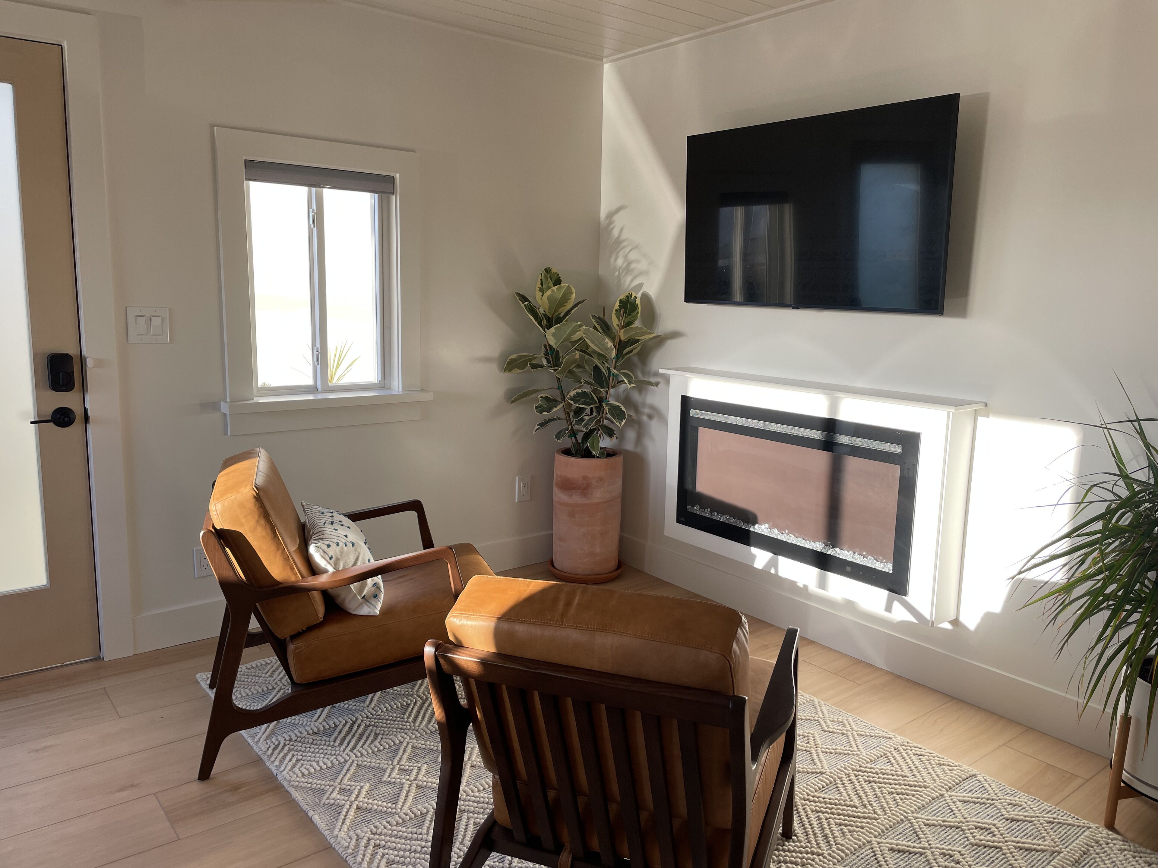 Smart TV, fireplace