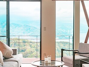 Living area - All rooms have ocean views A rental villa with a hot spring and a terrace with a spectacular view / Atami Shizuoka (Atami)