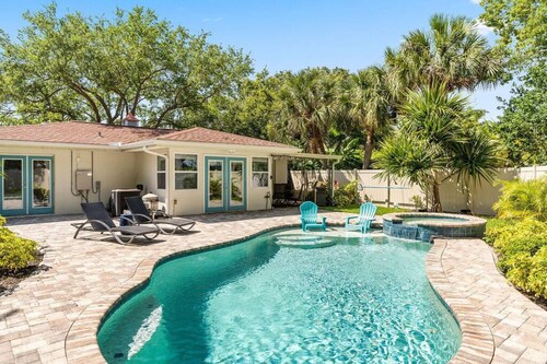Home with Pool & Hot Tub Close to Beach