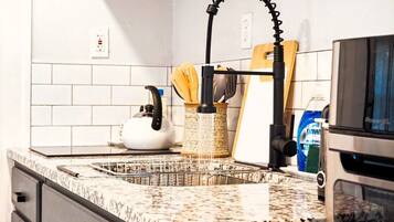 Microwave, coffee/tea maker, toaster