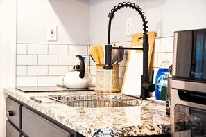 Microwave, coffee/tea maker, toaster