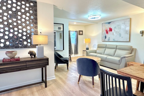 Cozy and inviting living room, perfect for relaxing after a long day of exploring.