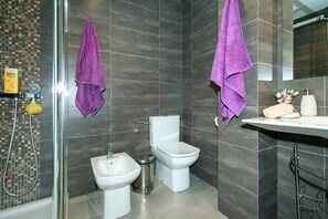 Dusche, Bidet, Handtücher