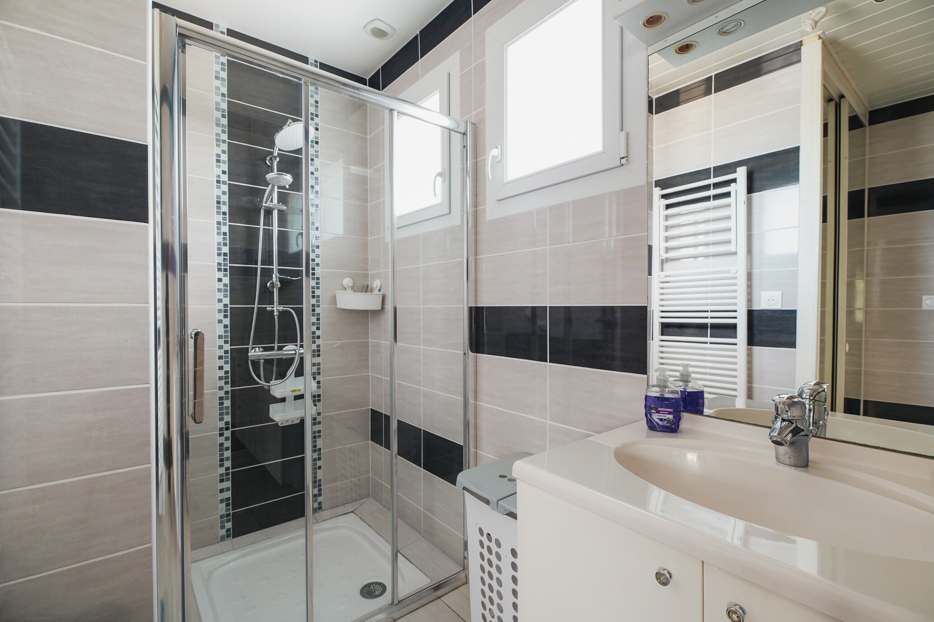Shower, hair dryer