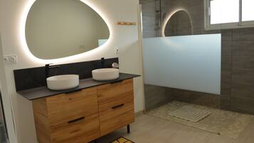 Shower, hair dryer