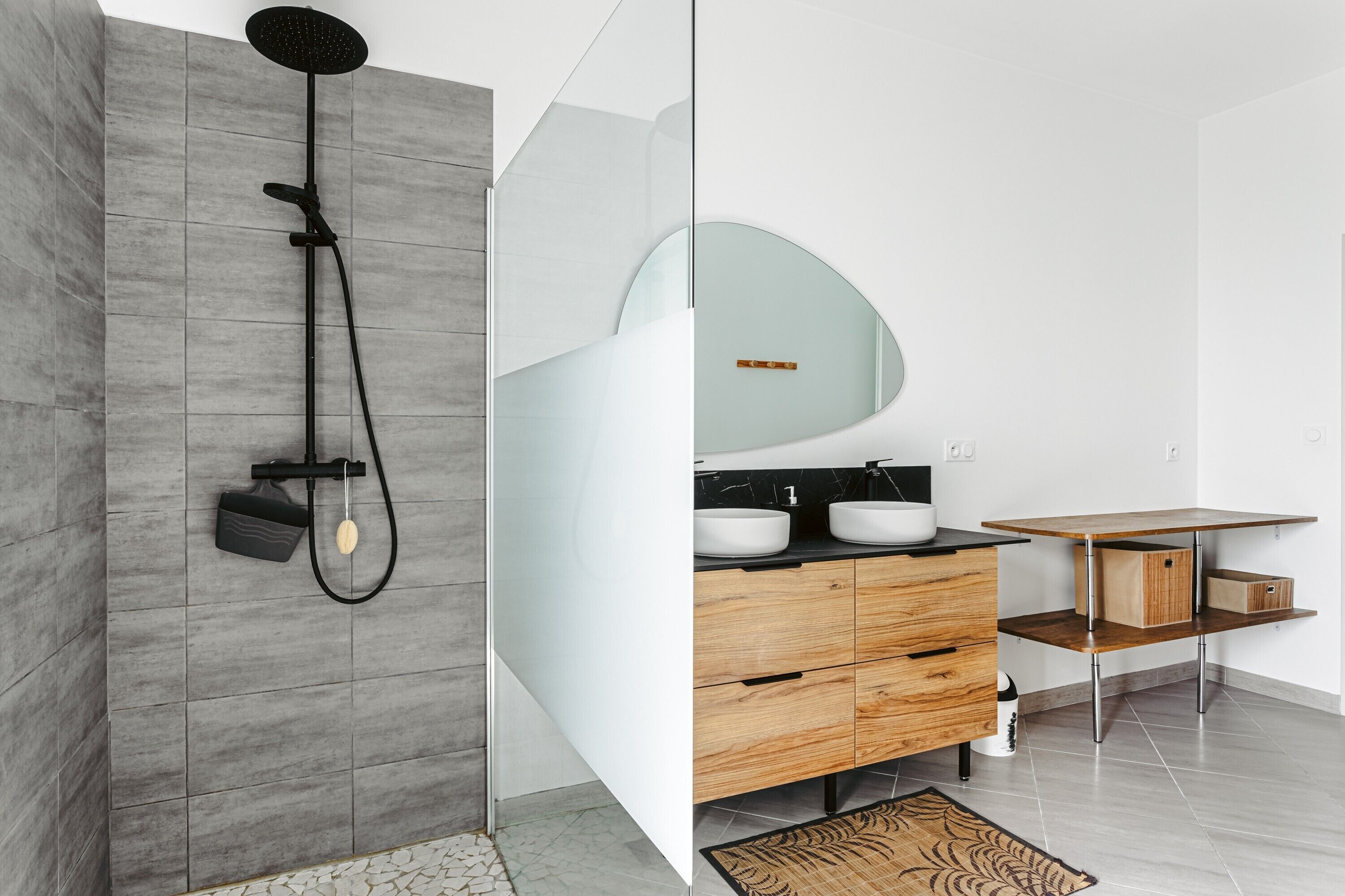 Shower, hair dryer