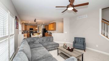 House, Multiple Beds, Pool Access, Garden View | Living area | TV