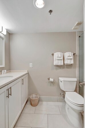 Hair dryer, towels