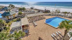 A beachside resort with a swimming pool, lounge areas, and a beach view. - Modern Luxury, Gulf Views: Renovated 5th-Floor Oasis at Sandestin Golf and Beach Resort! (Miramar Beach)