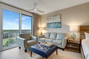 TV - Inviting Retreat with Wood Floors, King Bed, Sleeper Sofa, Kitchenette, and Scenic Views of Burnt Pine Golf Course at Sandestin Golf and Beach Resort! (Miramar Beach)